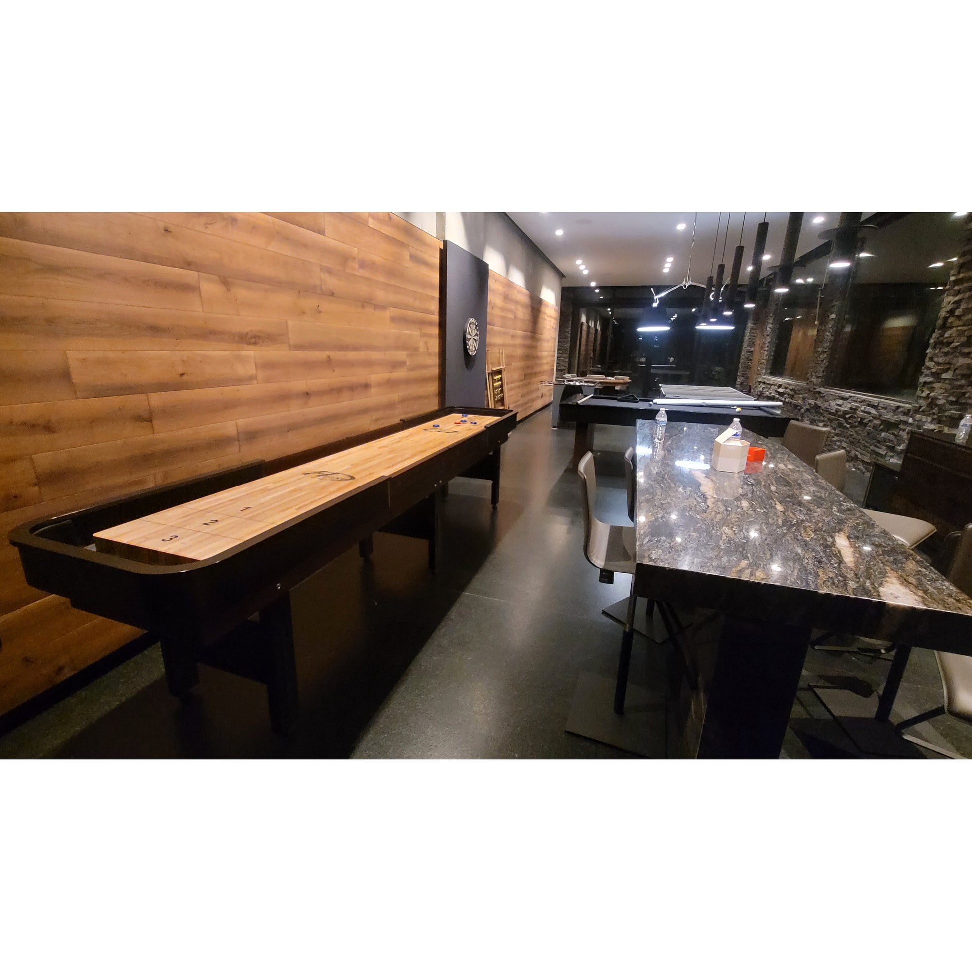 Grand Hudson shuffleboard table with custom stain options - Hudson Shuffleboards