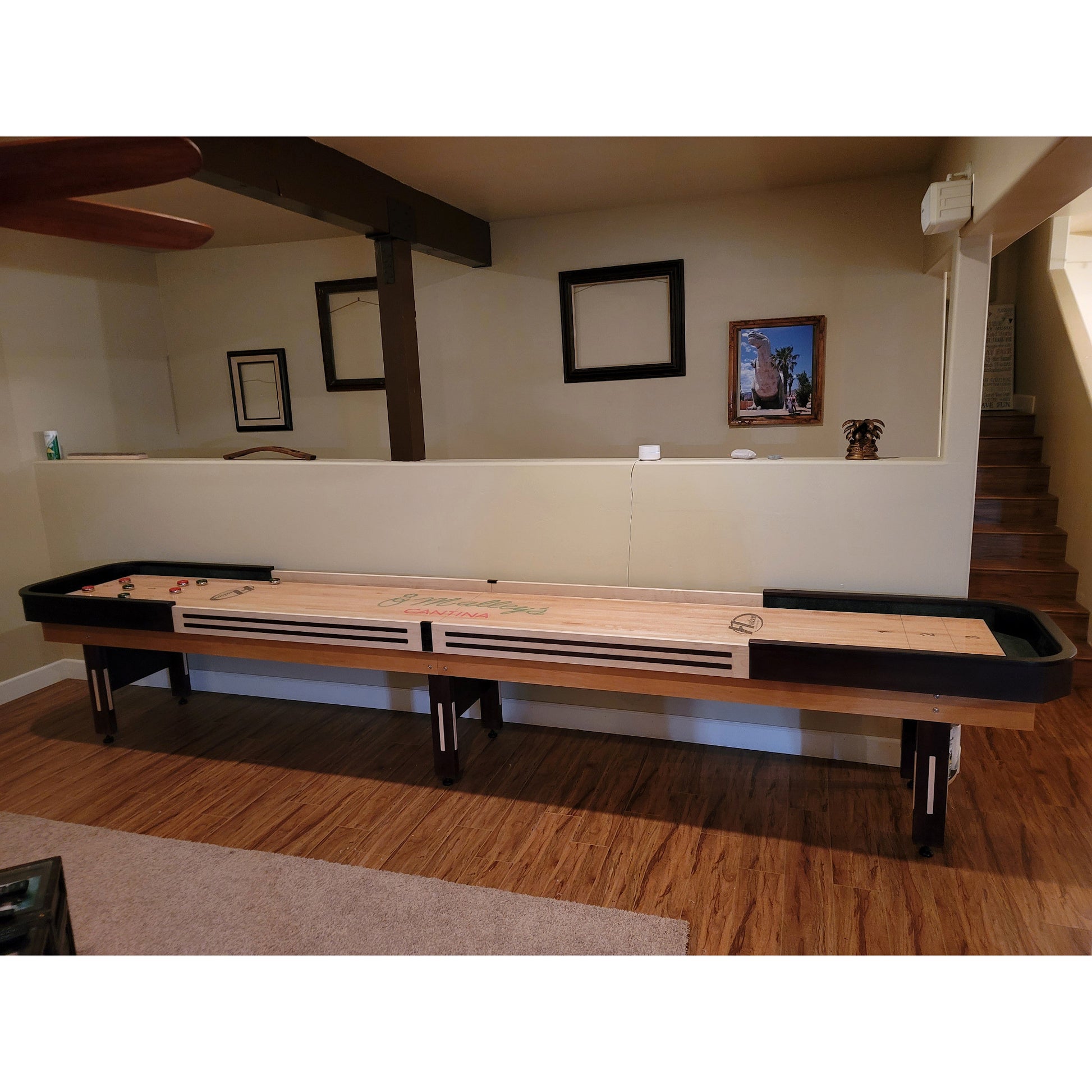 Deluxe Hybrid shuffleboard table with custom stain options - Hudson Shuffleboards