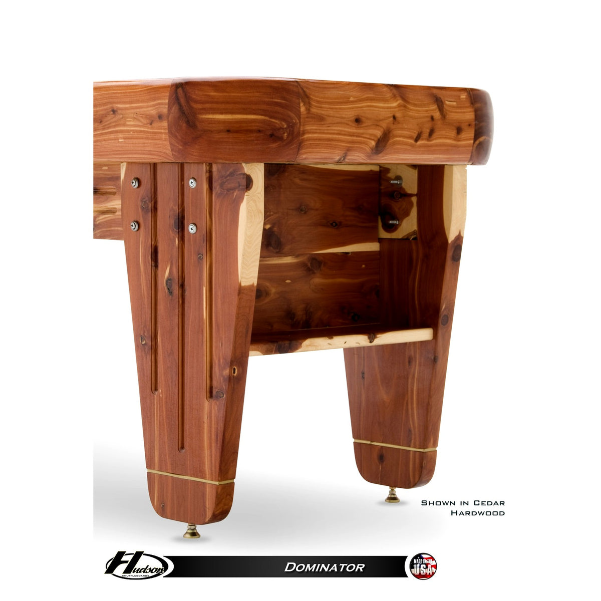 Dominator shuffleboard table with custom wood and stain options - Hudson Shuffleboards
