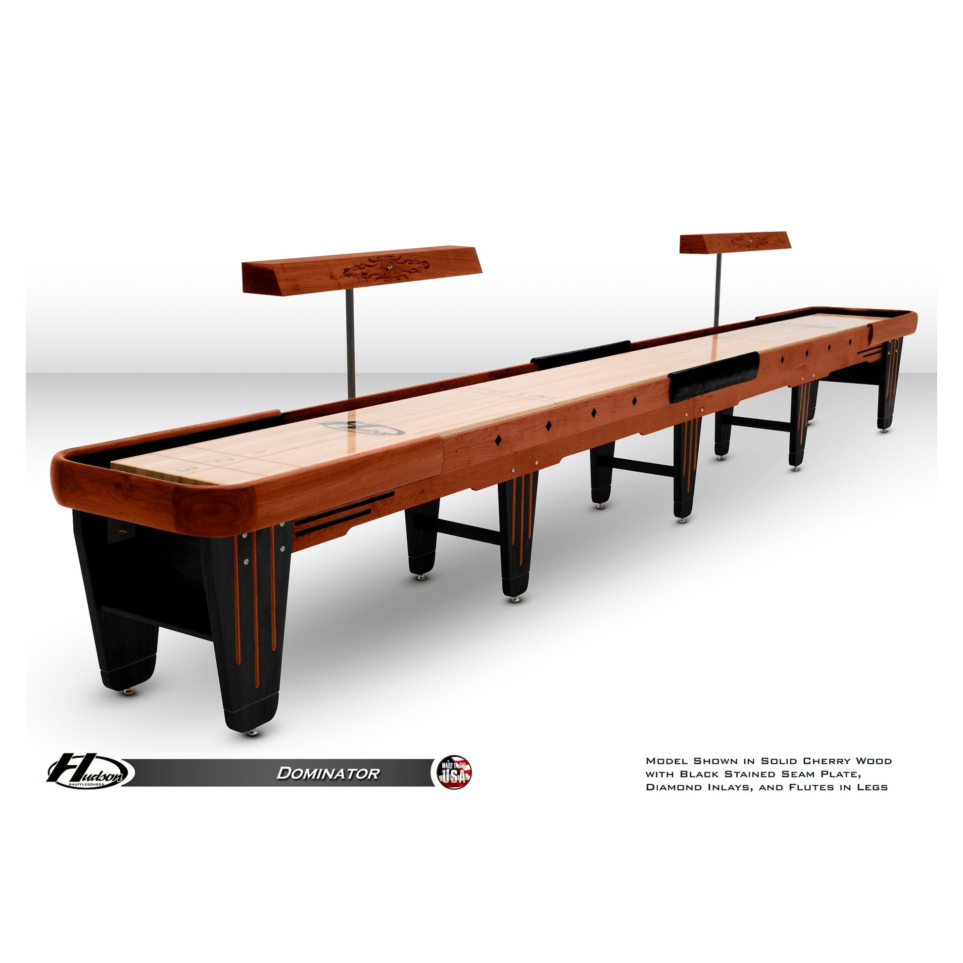 Dominator shuffleboard table with custom wood and stain options - Hudson Shuffleboards