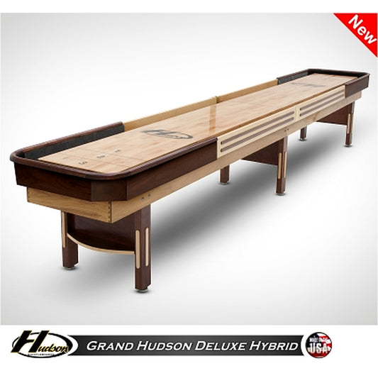 Deluxe Hybrid shuffleboard table with custom stain options - Hudson Shuffleboards