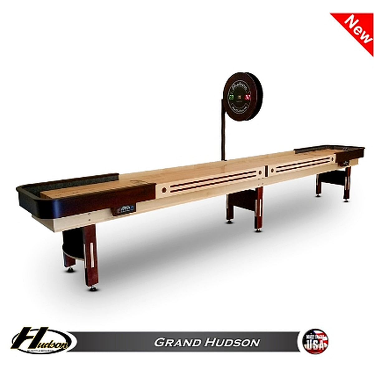 Grand Hudson shuffleboard table with custom stain options - Hudson Shuffleboards