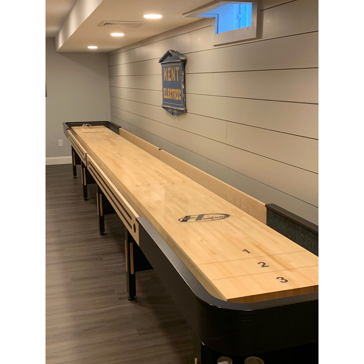 Grand Hudson shuffleboard table with custom stain options - Hudson Shuffleboards