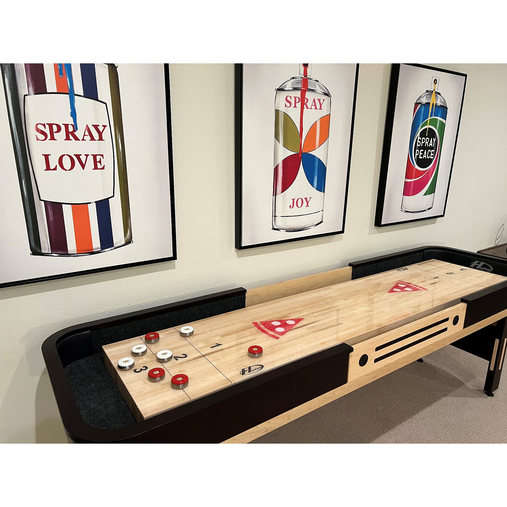 Grand Hudson shuffleboard table with custom stain options - Hudson Shuffleboards
