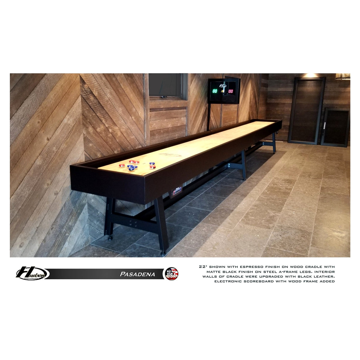 Pasadena shuffleboard table with custom finish options - Hudson Shuffleboards