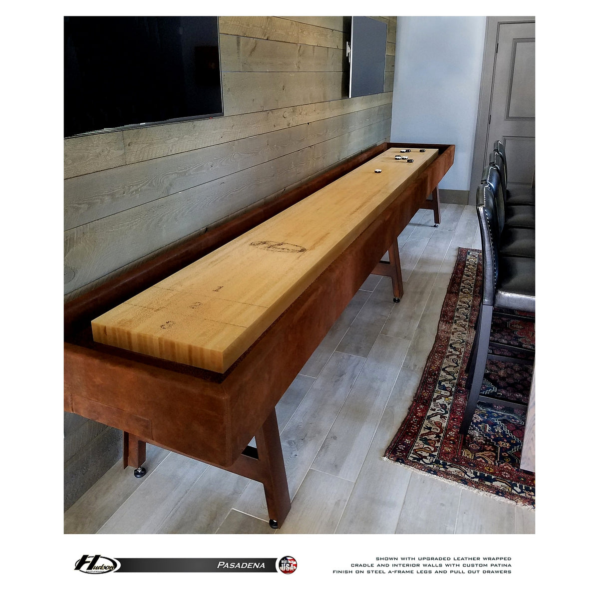 Pasadena shuffleboard table with custom finish options - Hudson Shuffleboards