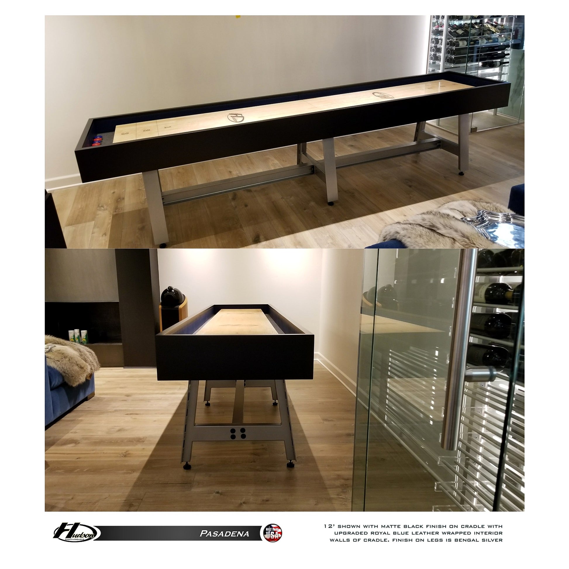 Pasadena shuffleboard table with custom finish options - Hudson Shuffleboards