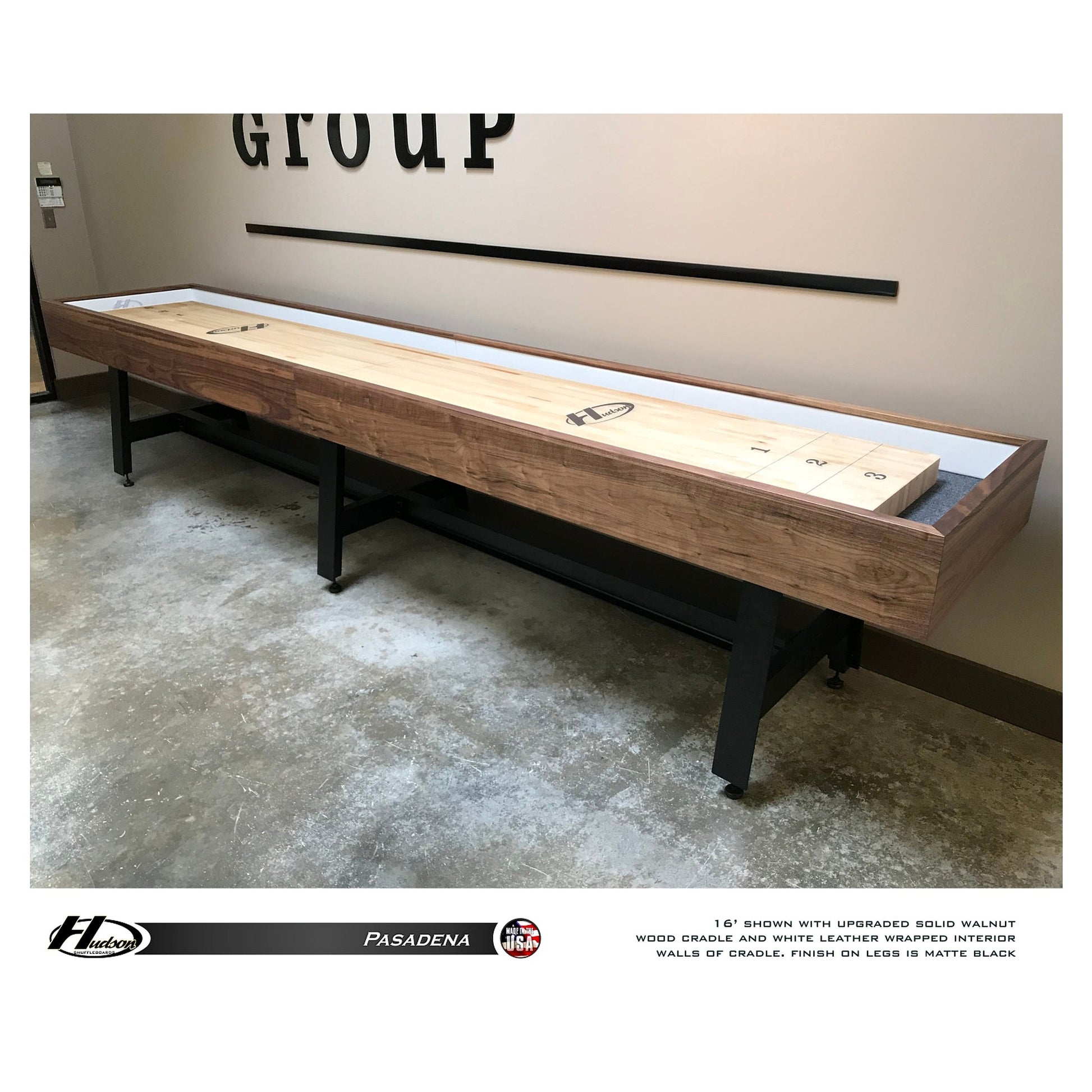 Pasadena shuffleboard table with custom finish options - Hudson Shuffleboards