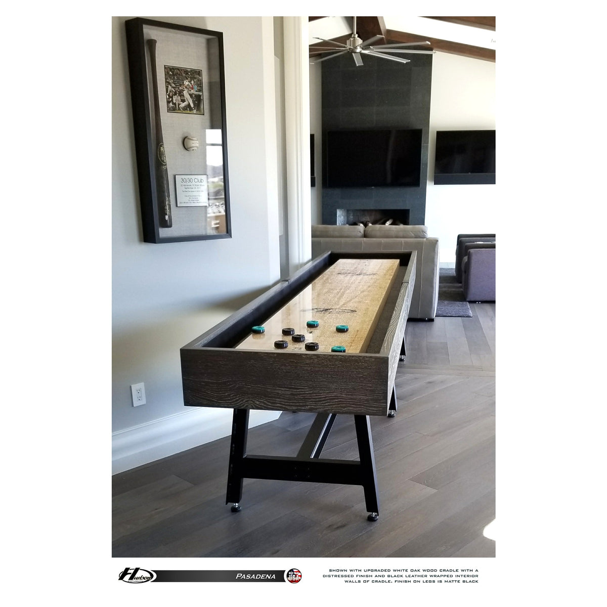 Pasadena shuffleboard table with custom finish options - Hudson Shuffleboards
